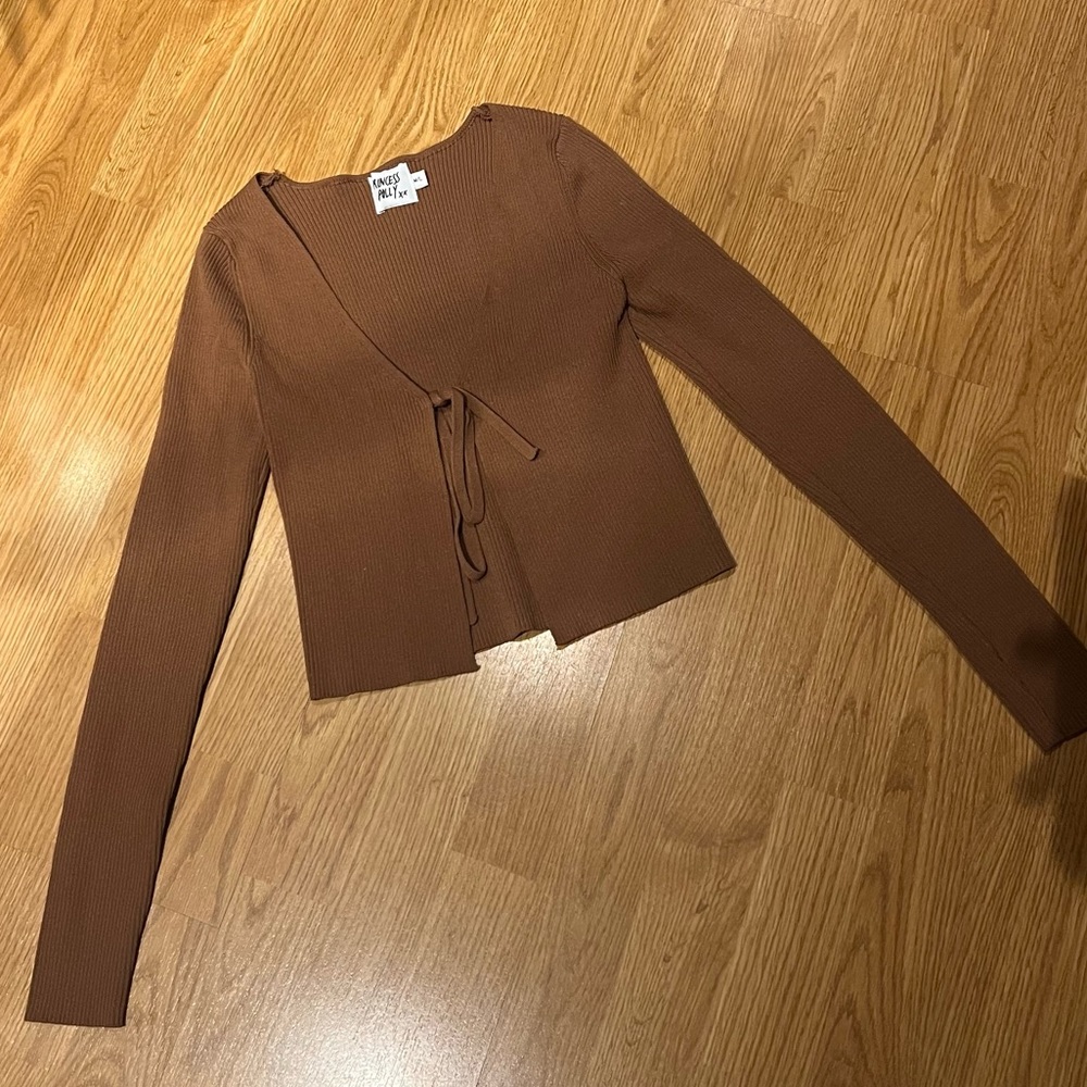 NWOT princess polly brown sweater cardigan